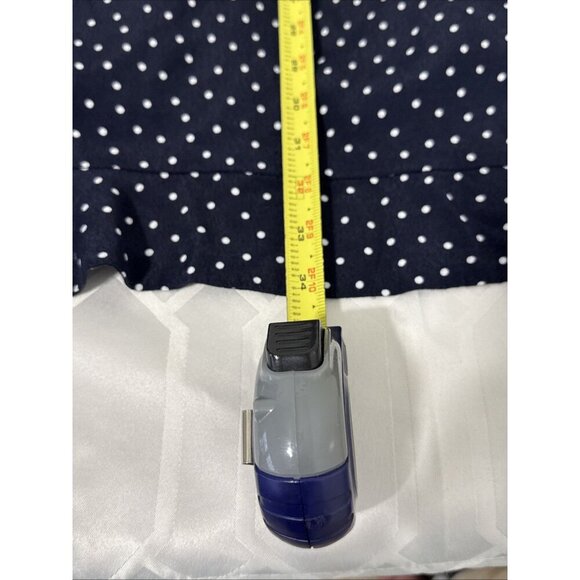 LOFT Woman's Short Sleeve Blue White Polka Dots Ruffle sleeves Dress Size 14 - Picture 10 of 13